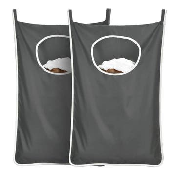 Wasmand Hangend - 2 Stuks - Zwart - 120 Liter - Hangende, Huis en Inrichting, Verzenden, Nieuw