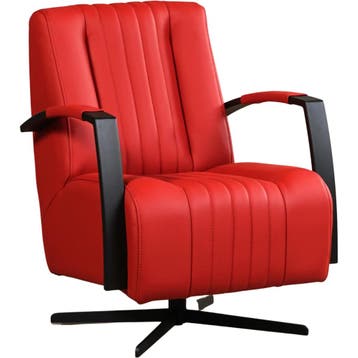 Leren draaifauteuil Galaxy - Toledo Ducati (rood) -, Nieuw, Ophalen of Verzenden, 50 tot 75 cm, Industrieel, Modern