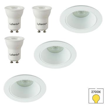 Set van 3 inbouwspots Saturnus mini wit + LED spots GU11, Verzenden, Nieuw, Overige typen