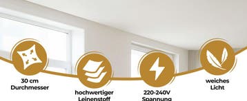 Plafondlamp Wit Stof ø30cm (Lampen, Interieur, Voor in Huis, Verzenden, Nieuw