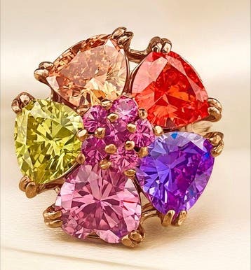 Zonder minimumprijs - Ring - 9 kt. Roségoud, Zilver, Nieuw