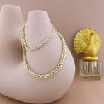 Gouden gedraaide schakelcollier (Ketting), Ophalen of Verzenden, Gebruikt, Overige kleuren, Goud