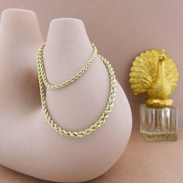 Gouden gedraaide schakelcollier (Ketting), Ophalen of Verzenden, Gebruikt, Goud, Goud