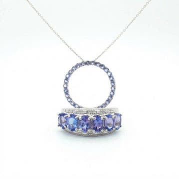 Zonder minimumprijs - 2-delige sieradenset Zilver - 5.64ct., Sieraden, Tassen en Uiterlijk