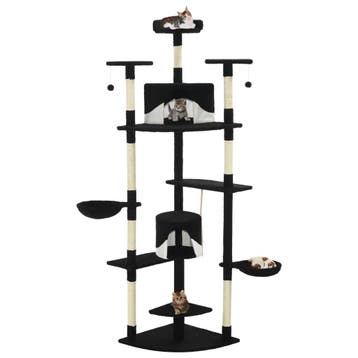 vidaXL Kattenkrabpaal met sisal krabpalen 203 cm zwart en, Verzenden, Nieuw