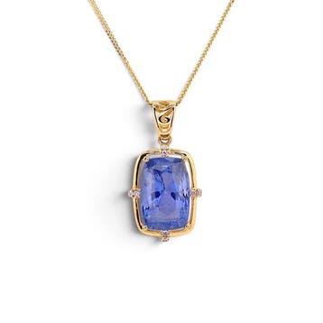 Ketting met hanger - 14 karaat Geel goud - 3.20ct. tw.