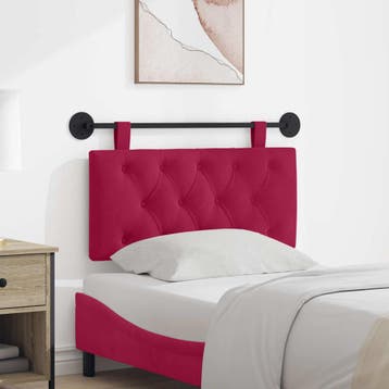vidaXL Hangend hoofdbord Wijnrood Fluweel, Verzenden, Nieuw, Rood, Stof