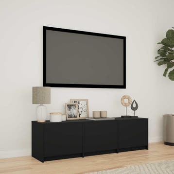 vidaXL TV-kast met LED 140 x 34 x 40 cm Zwart Geconstrueerd, Huis en Inrichting, Kasten | Televisiemeubels, Minder dan 50 cm, Verzenden