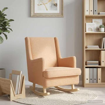 vidaXL Schommelstoel Beige 62 x 80 x 85 cm Bouclé, Verzenden, Nieuw