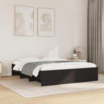 vidaXL Bedframe bewerkt hout zwart 150x200 cm, Verzenden, Zwart, Overige maten, 200 cm