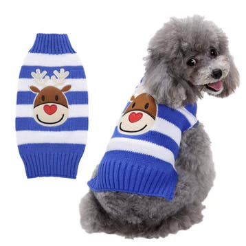 Honden Kersttrui Streep Blauw (Truien, Hondenkleding), Ophalen of Verzenden, Nieuw, Hondenvest