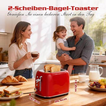 Aigostar Broodrooster met 2 schijven, 4 cm extra brede toast, Verzenden, Zo goed als nieuw