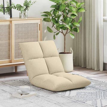 vidaXL Verstelbare vlo stoelen Crèmekleurig Stof, Verzenden, Nieuw