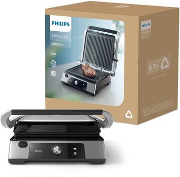 Philips Contactgrill HD6301/90 - Uitneembare Platen - 2200W, Verzenden, Nieuw