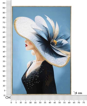 SCHILDERIJ OP DOEK GELAKT KLEUR MET LIJST -B- CM 62X4X92 -, Ophalen of Verzenden, Nieuw