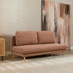 50% Korting: Slaapbank 2 persoons Lauri terracotta bouclé, Ophalen, Zo goed als nieuw