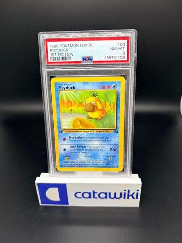 Pokémon - 1 Graded card - Psyduck 1st Edition 53/62 PSA 8 -, Nieuw