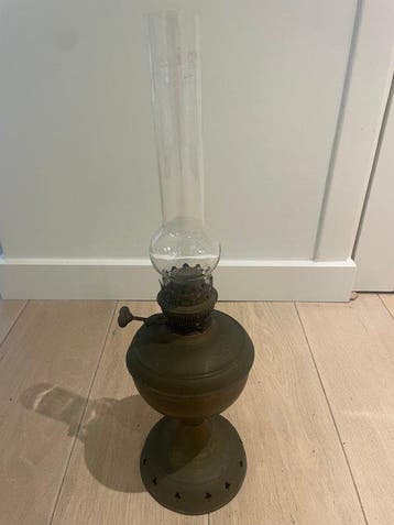 D.F. Belgica - D.F. Belgica - Olielamp - Messing - Antieke, Antiek en Kunst