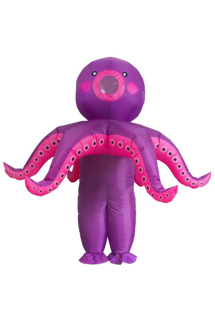 KIMU® Opblaas Kostuum Octopus Paars Opblaasbaar Pak Octopusp, Kleding | Dames, Carnavalskleding en Feestkleding, Kleding, Nieuw
