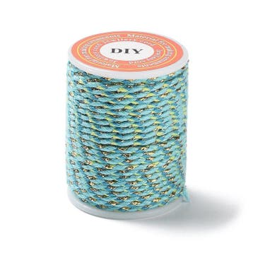 1 rol Metallic gevlochten koord – katoen/polyester mix –, Ophalen of Verzenden, Nieuw, Kraal