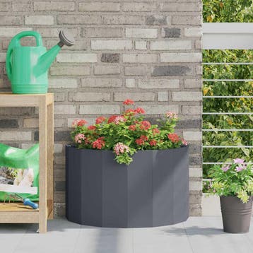 vidaXL Plantenbak Antraciet 60 x 30 x 35 cm Staal, Verzenden, Minder dan 60 cm, Nieuw, Metaal