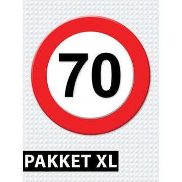 Verkeersbord  70 jaar versiering pakket XL - 70 jaar versi.., Ophalen of Verzenden, Nieuw