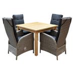 Selena Menorca dining tuinset 100x100xH79 cm 5-delig teak, Tuin en Terras, Ophalen of Verzenden, Nieuw