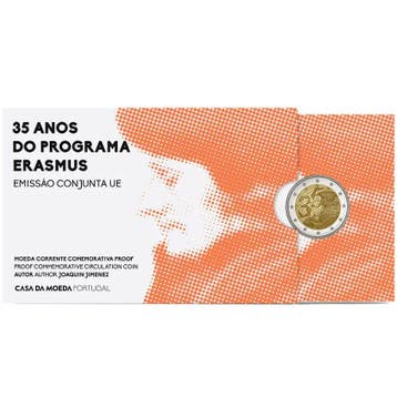 Portugal 2 Euro Erasmus 2022 Proof, Verzenden