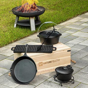 Hi Dutch Oven set -  9 Delige Gietijzeren set - Met, Verzenden, Nieuw