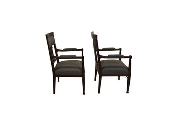 Set van 2 antieke Jugendstil armstoelen – donker hout met ge, Ophalen of Verzenden, Nieuw