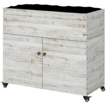 Verhoogd Houten Bloembed Met Kastvak, Kruidenbed Op Wielen,, Tuin en Terras, Verzenden