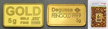 5 gram - Goud .999 - random refinery, Postzegels en Munten, Edelmetalen en Baren