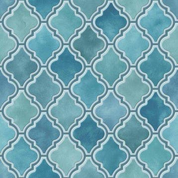 Plakfolie, plakplastic Arabische tegels blauw, Nieuw