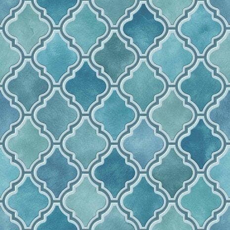 Plakfolie, plakplastic Arabische tegels blauw, Huis en Inrichting, Woonaccessoires | Overige, Nieuw