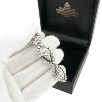 Exclusief witgouden armband met diamant; ca 5,0 ct., Gebruikt, Ophalen of Verzenden, Met edelsteen, Goud