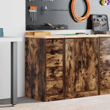 vidaXL Garagekast 30x51x85 cm massief grenenhout gerookt, Verzenden, Nieuw