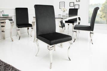 Elegante stoel MODERN BAROK zwart fluwelen stoelpoten van, Ophalen of Verzenden, Nieuw
