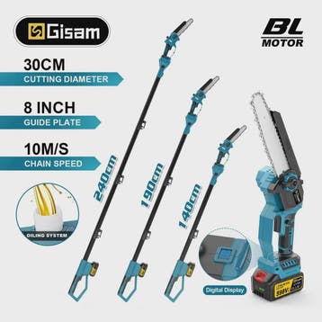 Gisam Telescopische Accu Kettingzaag 8-Inch - Snoeien op Afs, Verzenden, Nieuw