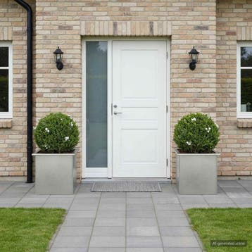 vidaXL Plantenbak met led 2 st zilver 40 x 40 x 40 cm, Verzenden, Minder dan 60 cm, Nieuw, Metaal