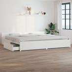 vidaXL Bedframe met lades wit 180x200 cm Super King Size, Eenpersoons, Verzenden, Wit, Nieuw