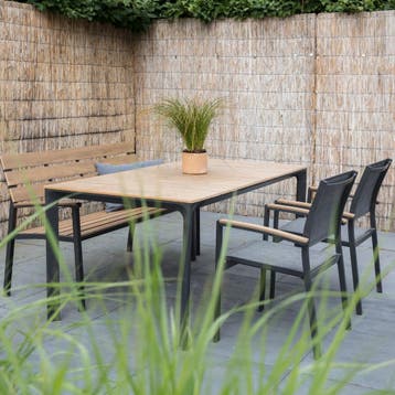Arezzo tuintafel rechthoek polywood teaklook 160x90 cm |, Ophalen of Verzenden, Nieuw