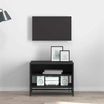 vidaXL TV Eenheden 61 x 40 x 46 cm Zwart Eiken Bewerkt hout, Minder dan 50 cm, Verzenden, Nieuw, Minder dan 100 cm