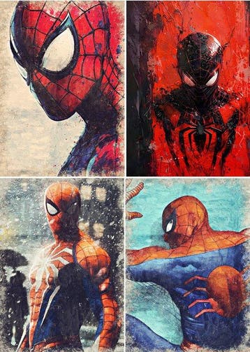 Boriani - 3 x Spiderman, Oil series, limited edition 23/25, Nieuw