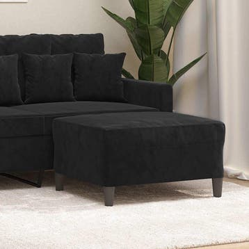 vidaXL Voetenbank 70x55x41 cm fluweel zwart, Verzenden, Nieuw