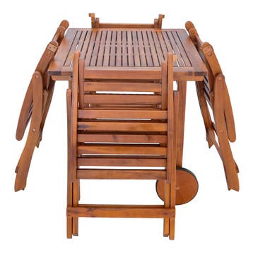 Tuinset Ancarano 5-delig tuintafel met 4 tuinstoelen houtkle, Tuin en Terras, Verzenden, Nieuw