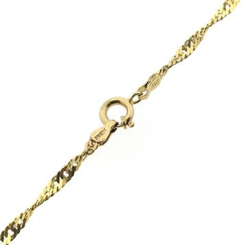 Gouden gedraaide gourmetschakel ketting, Ophalen of Verzenden, Gebruikt, Goud, Goud