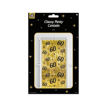 Classy Party Curtain 60 jaar, Verzenden, Nieuw, Versiering, Verjaardag
