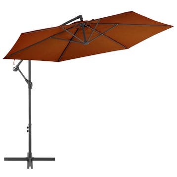 vidaXL Zweefparasol met aluminium paal 300 cm, Verzenden, Nieuw, 1 tot 2 meter, Zweefparasol