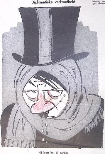Hitler met diplomatieke verkoudheid op spotprent (Lithos), Verzenden