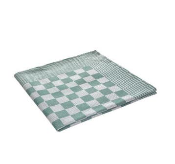 Theedoeken Groen en Wit Geblokt 65x65cm 100% Katoen - Treb W, Verzenden, Nieuw, Overige kleuren, Theedoek of Handdoek